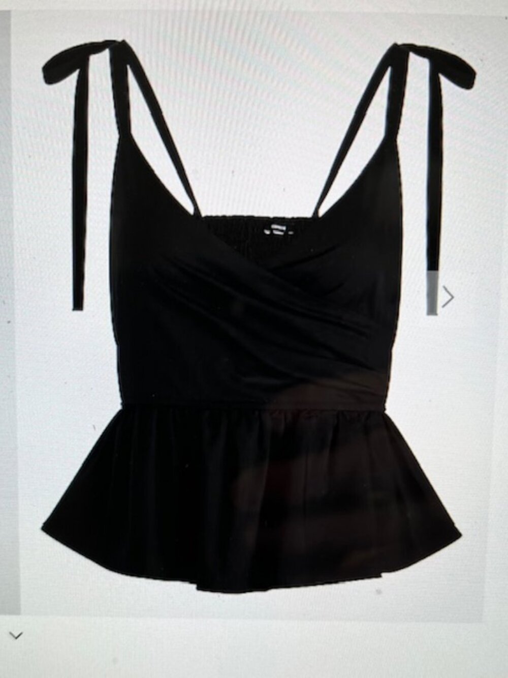 Express Black V-Neck Tie Strap Faux Wrap Peplum Top XS New without Tags
